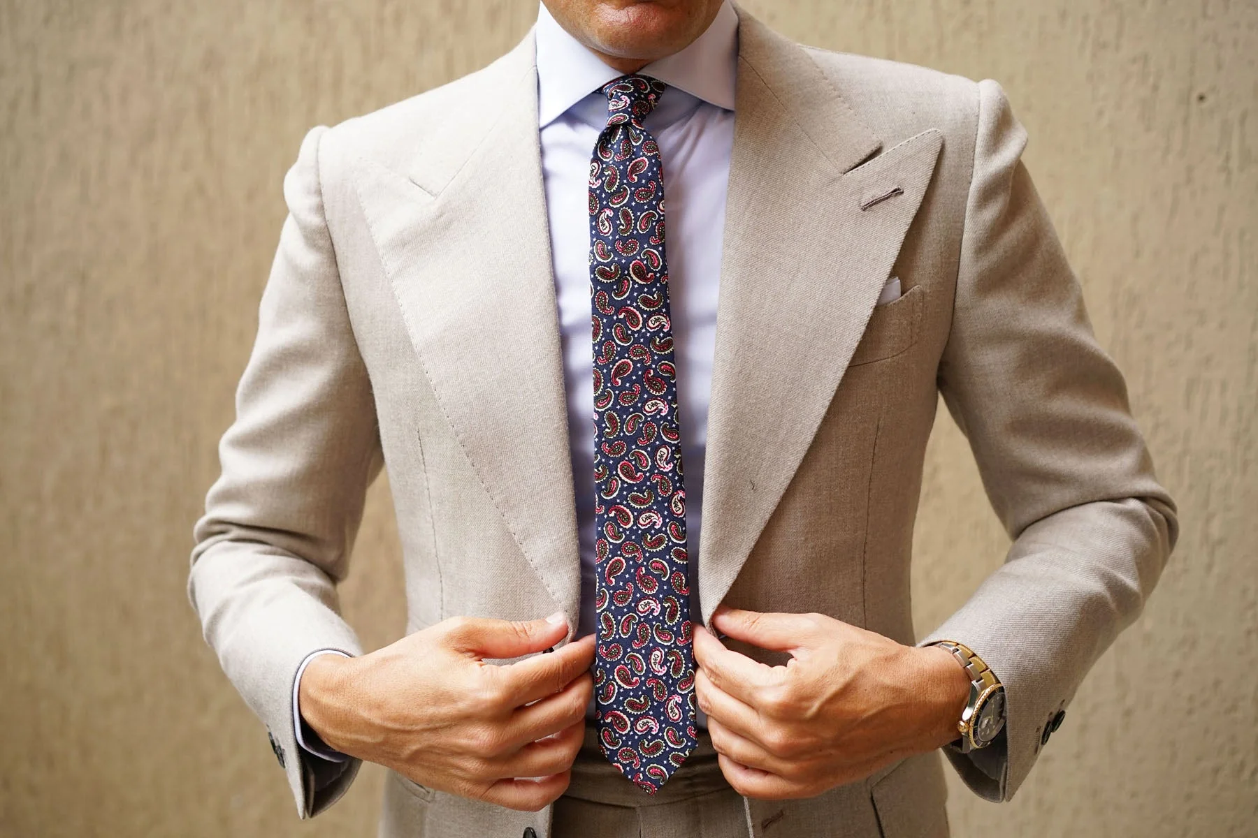 Prague Paisley Blue Floral Skinny Tie - Image 6