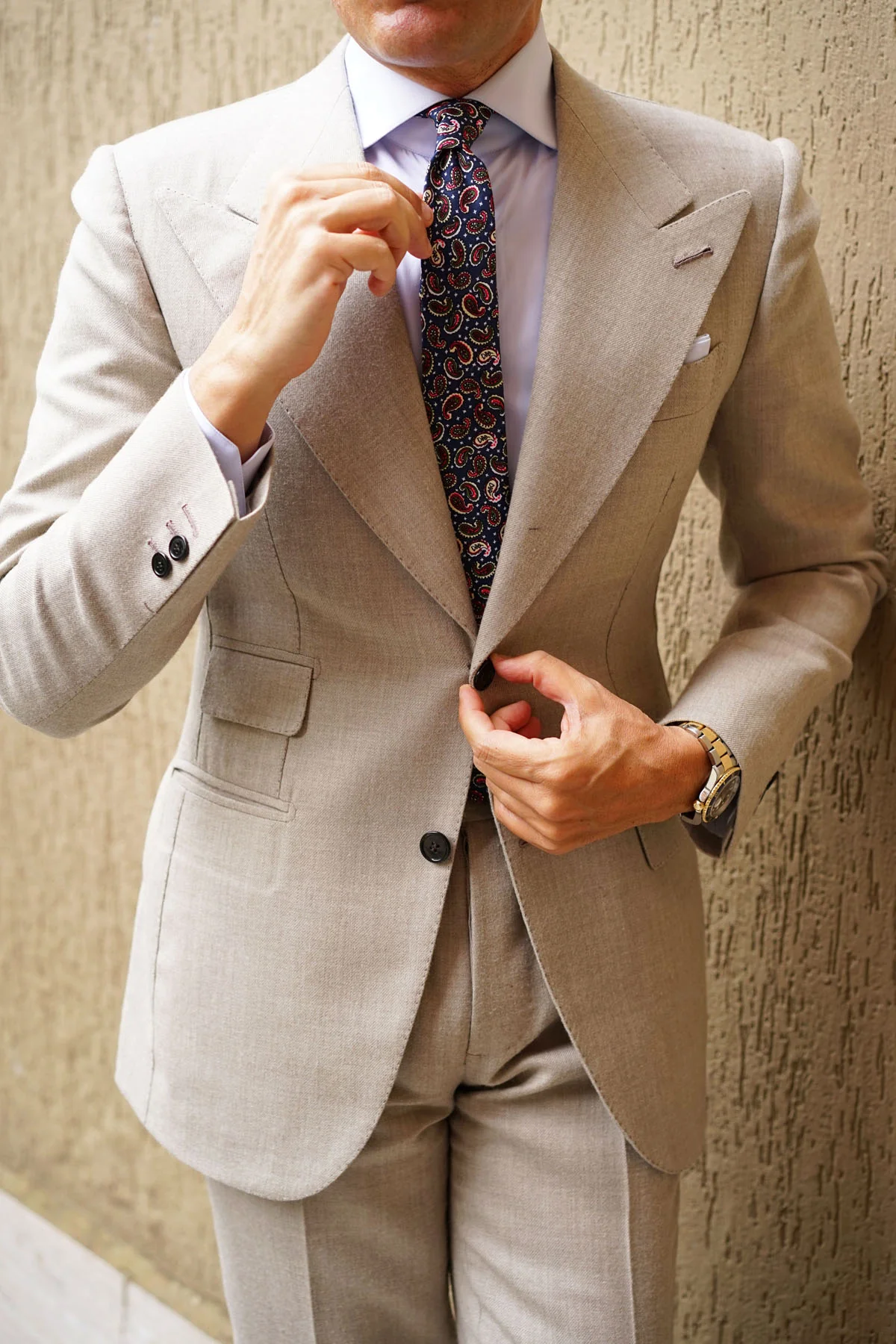 Prague Paisley Blue Floral Skinny Tie - Image 7