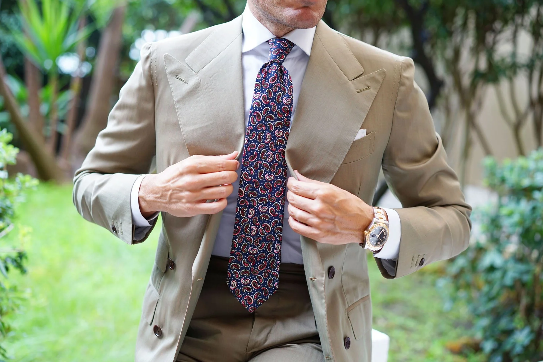 Prague Paisley Blue Floral Tie - Image 4