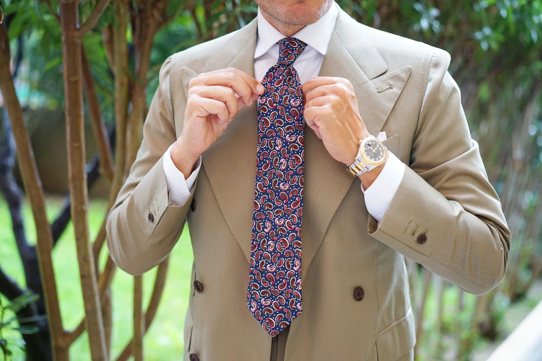 Prague Paisley Blue Floral Tie - Image 7