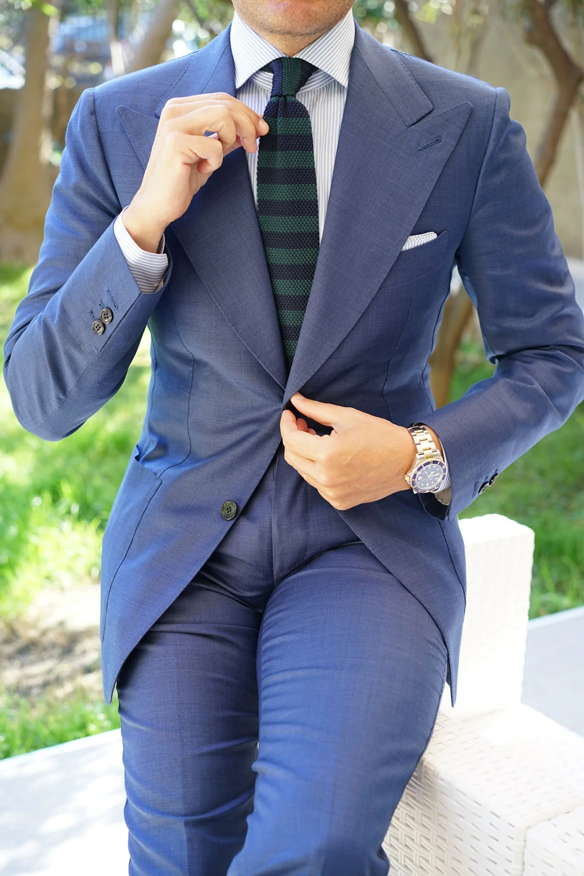 Prince of Darkness Green Knitted Tie - Image 4