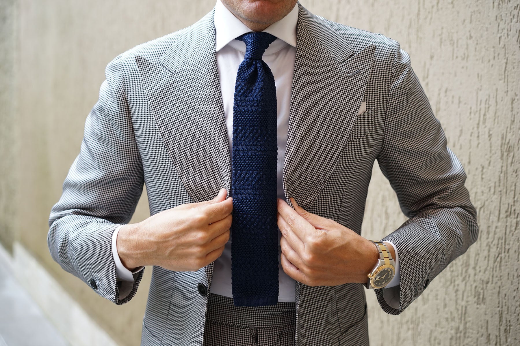 Prussian Navy Blue Knitted Tie - Image 10