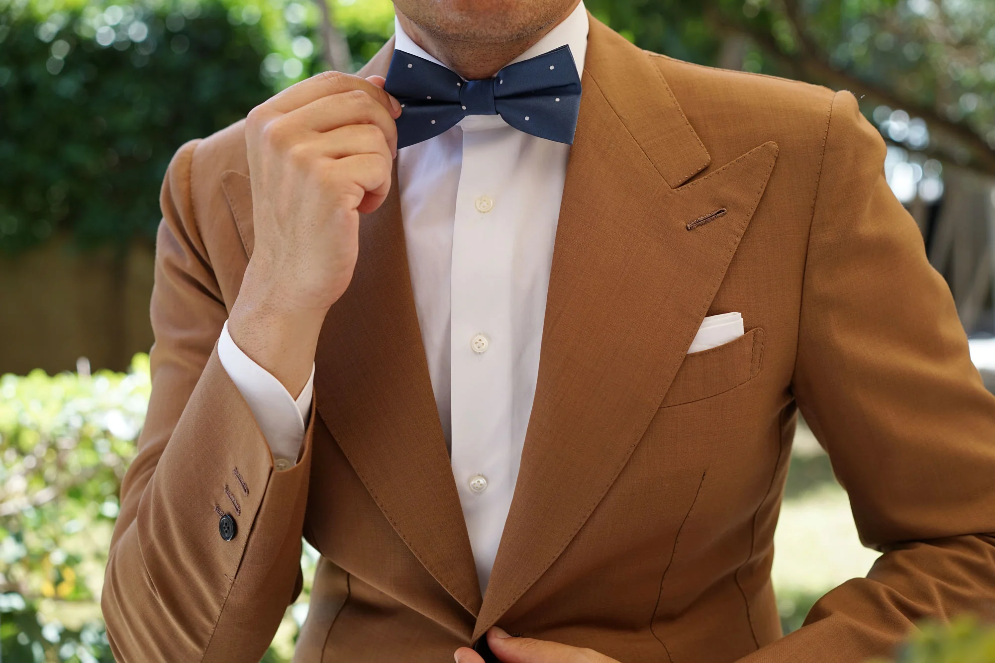 Prussian Polka Dots Bow Tie - Image 4