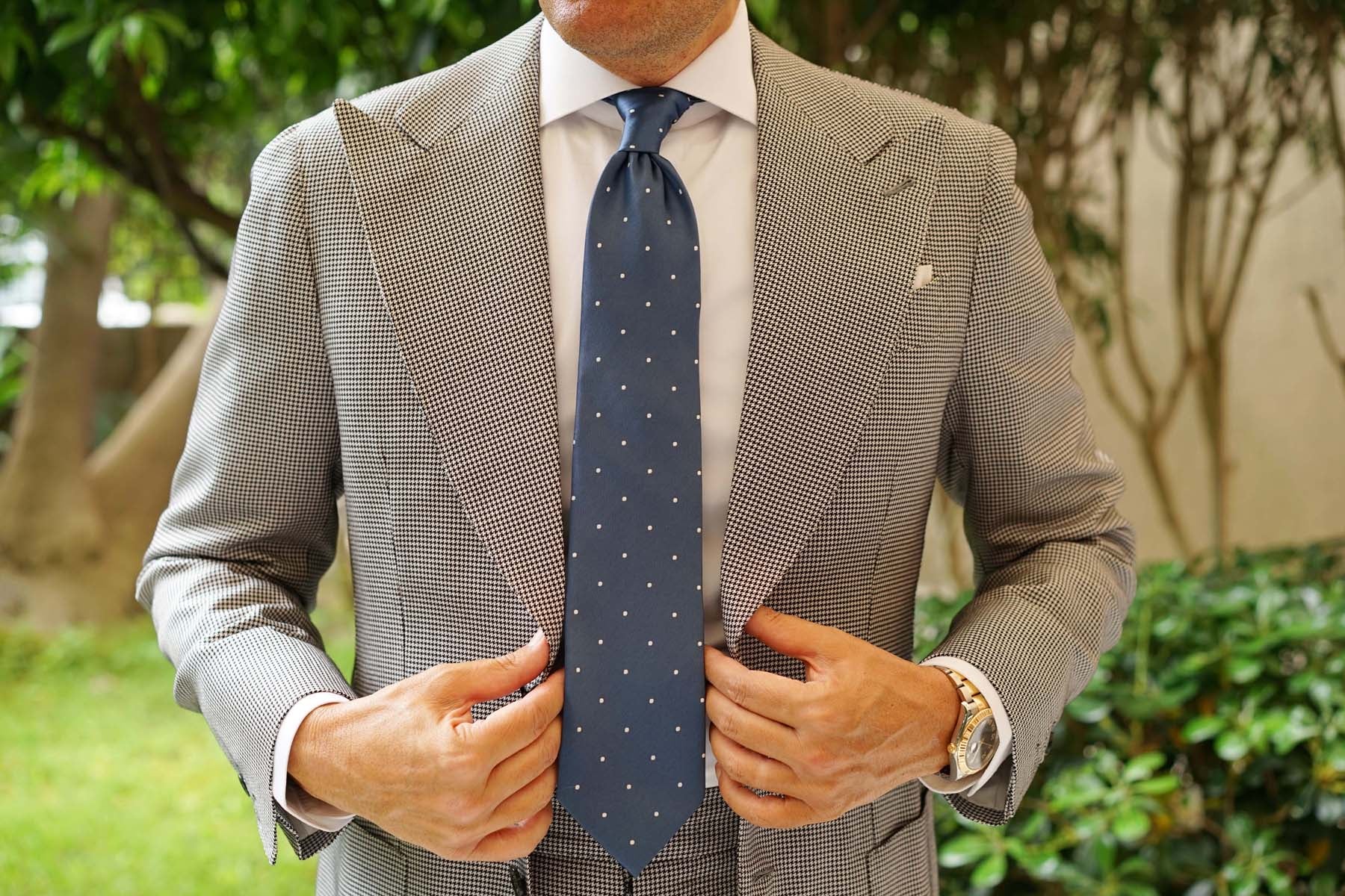 Prussian Polka Dots Necktie - Image 4