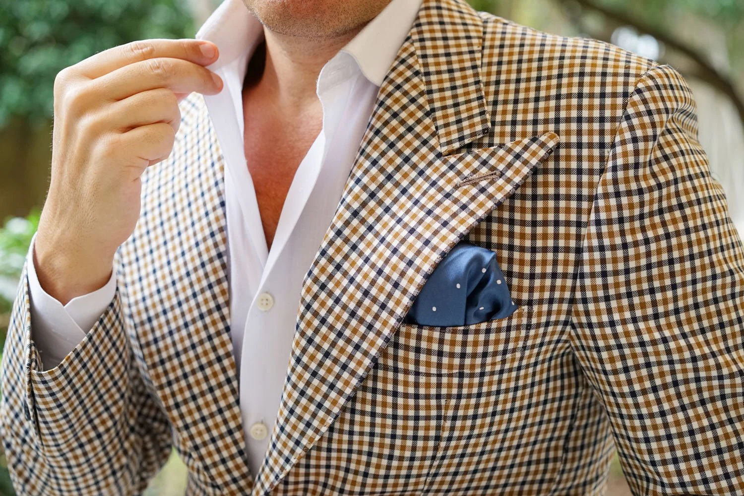 Prussian Polka Dots Pocket Square - Image 6