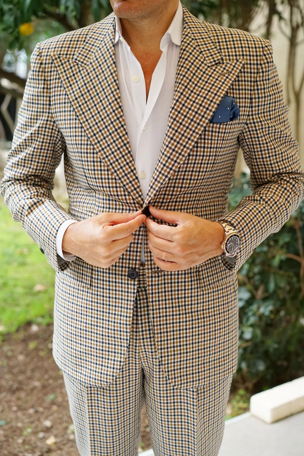 Prussian Polka Dots Pocket Square - Image 7