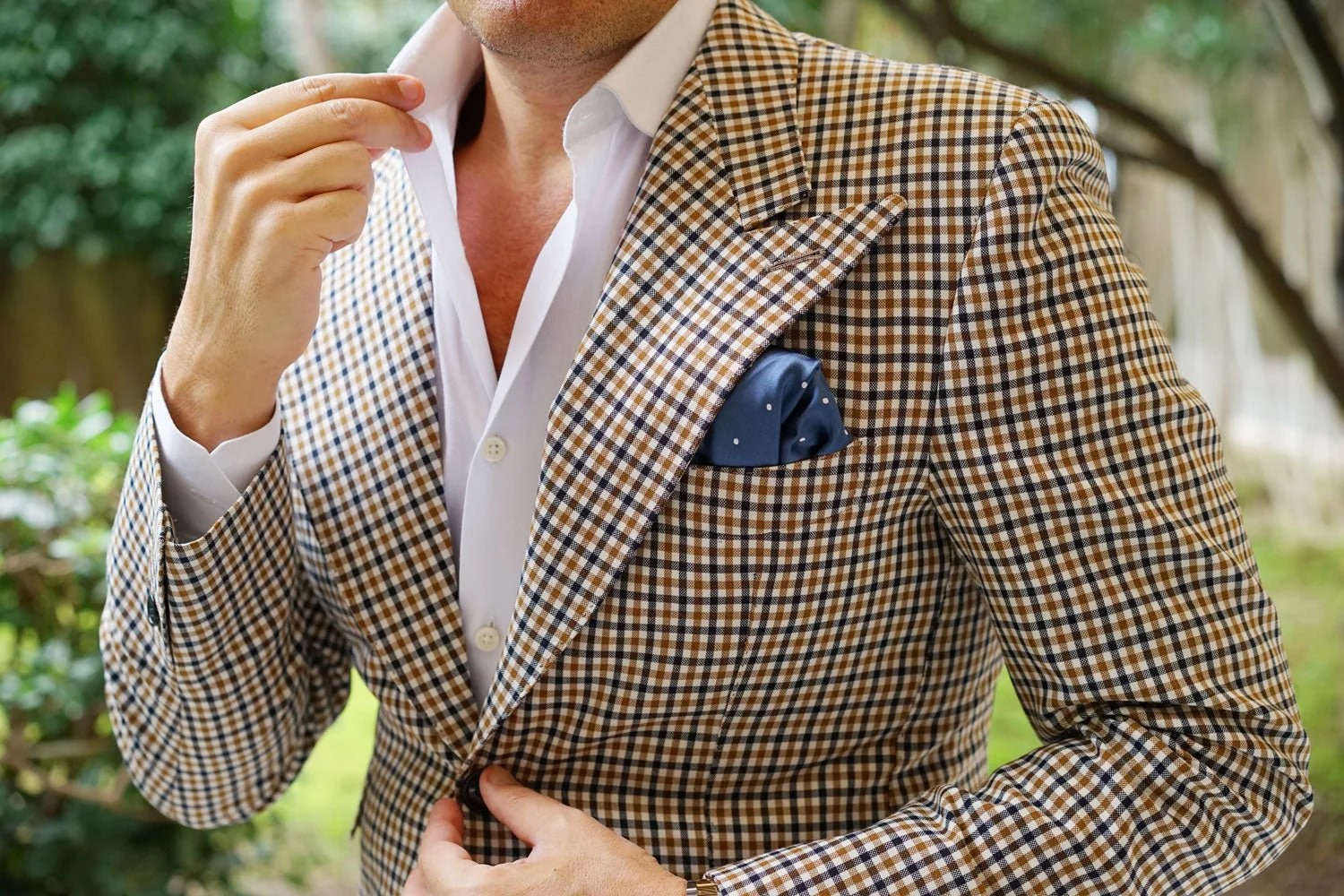 Prussian Polka Dots Pocket Square - Image 8