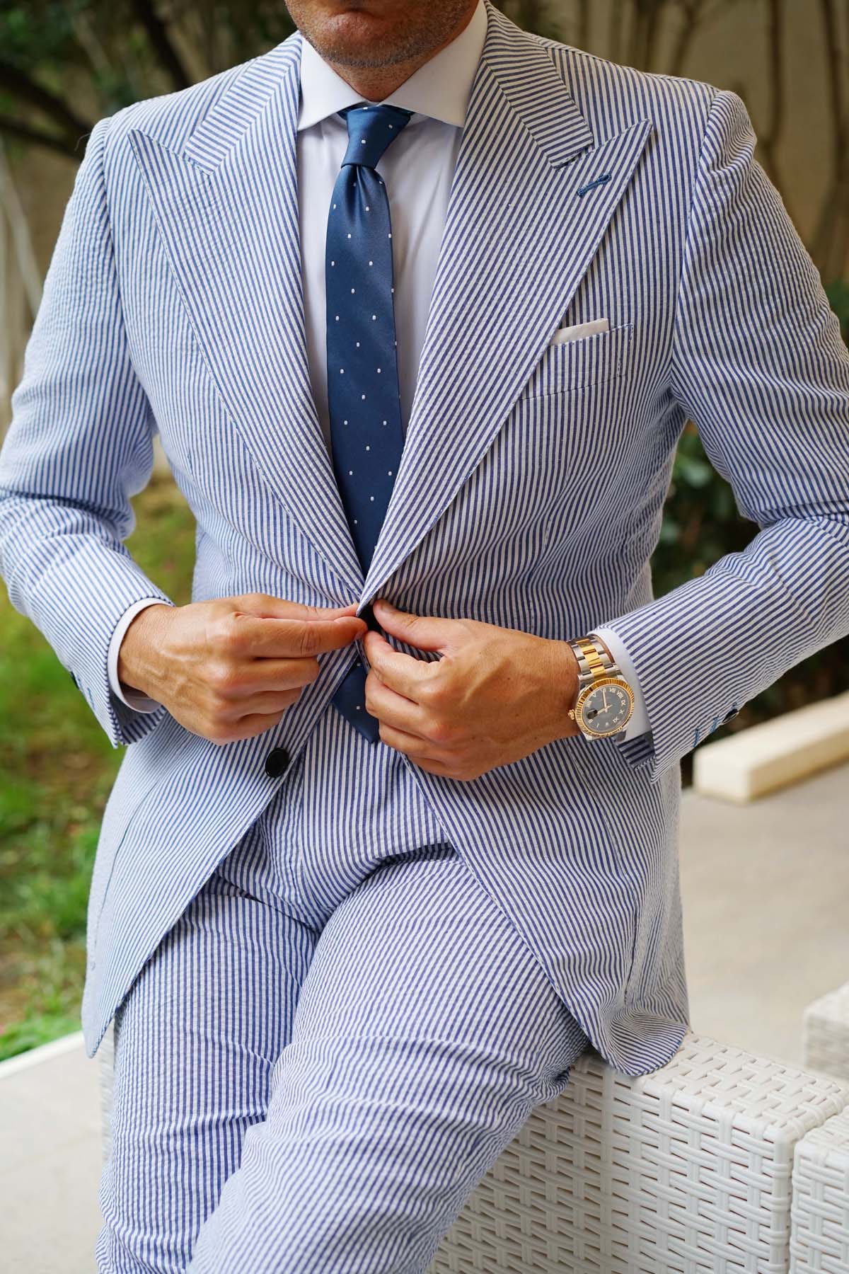 Prussian Polka Dots Skinny Tie - Image 8