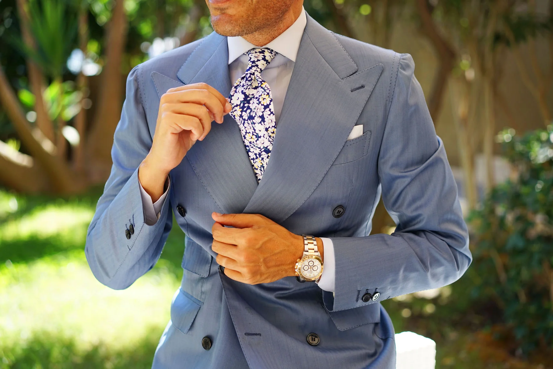 Puerto Rico White Flower Necktie - Image 10