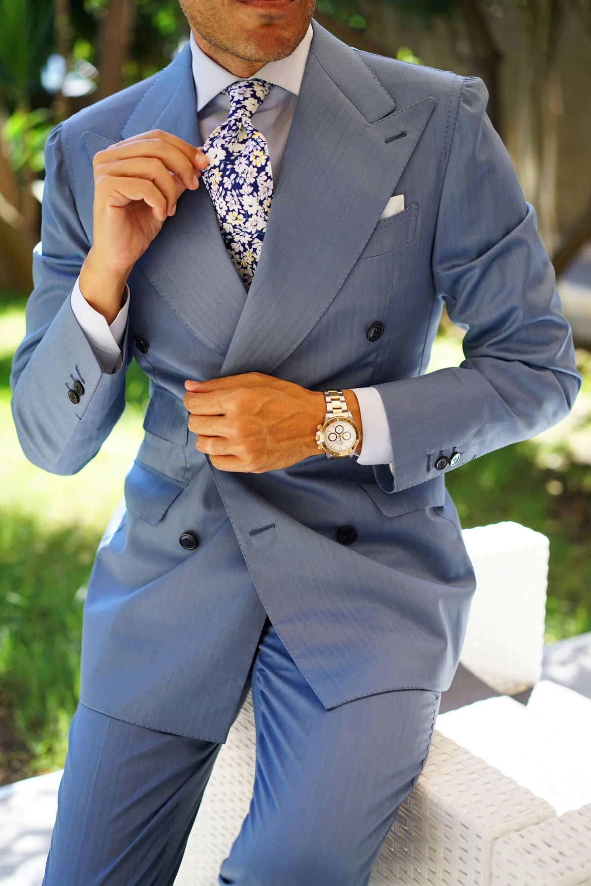 Puerto Rico White Flower Necktie - Image 7
