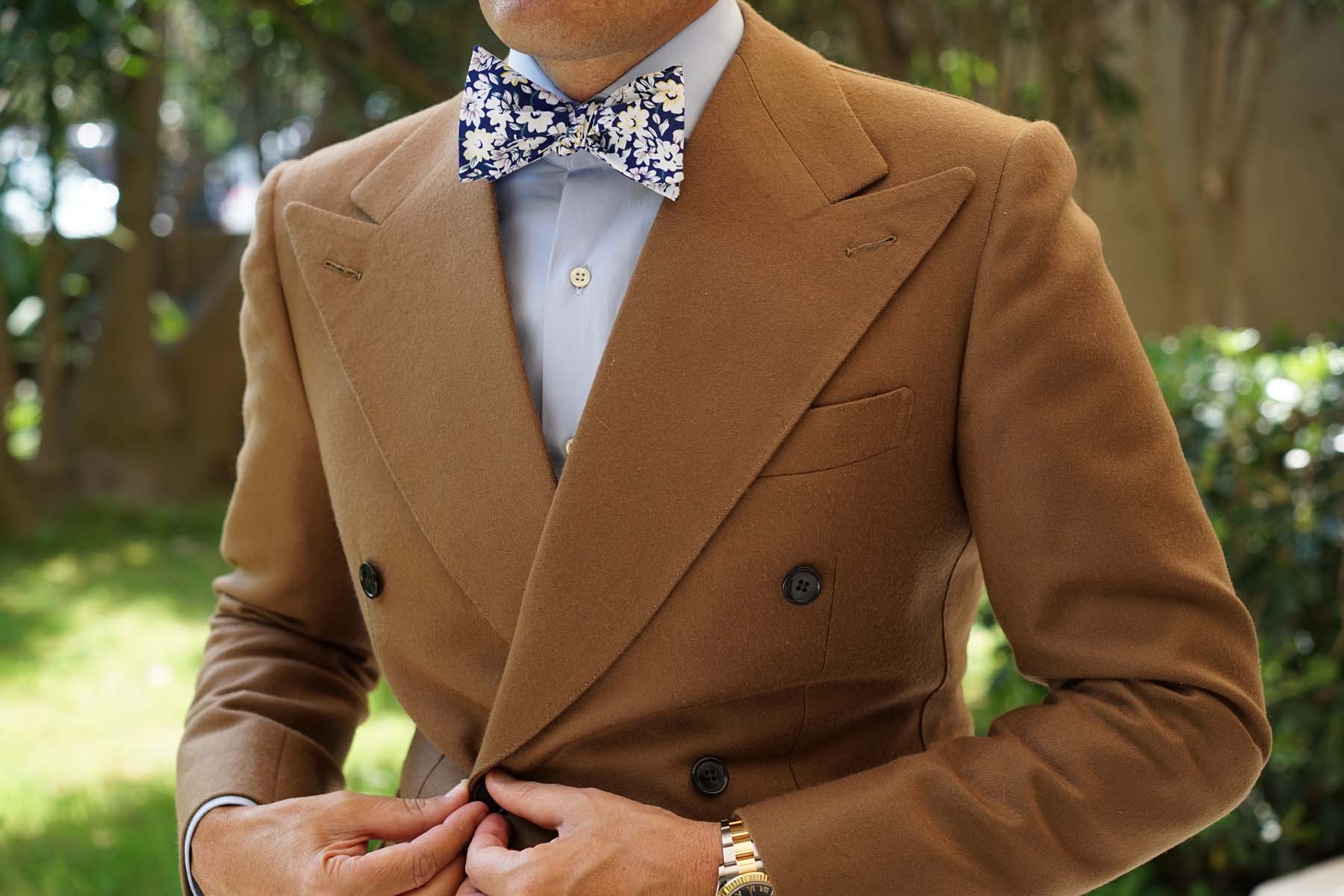 Puerto Rico White Flower Self Bow Tie - Image 4