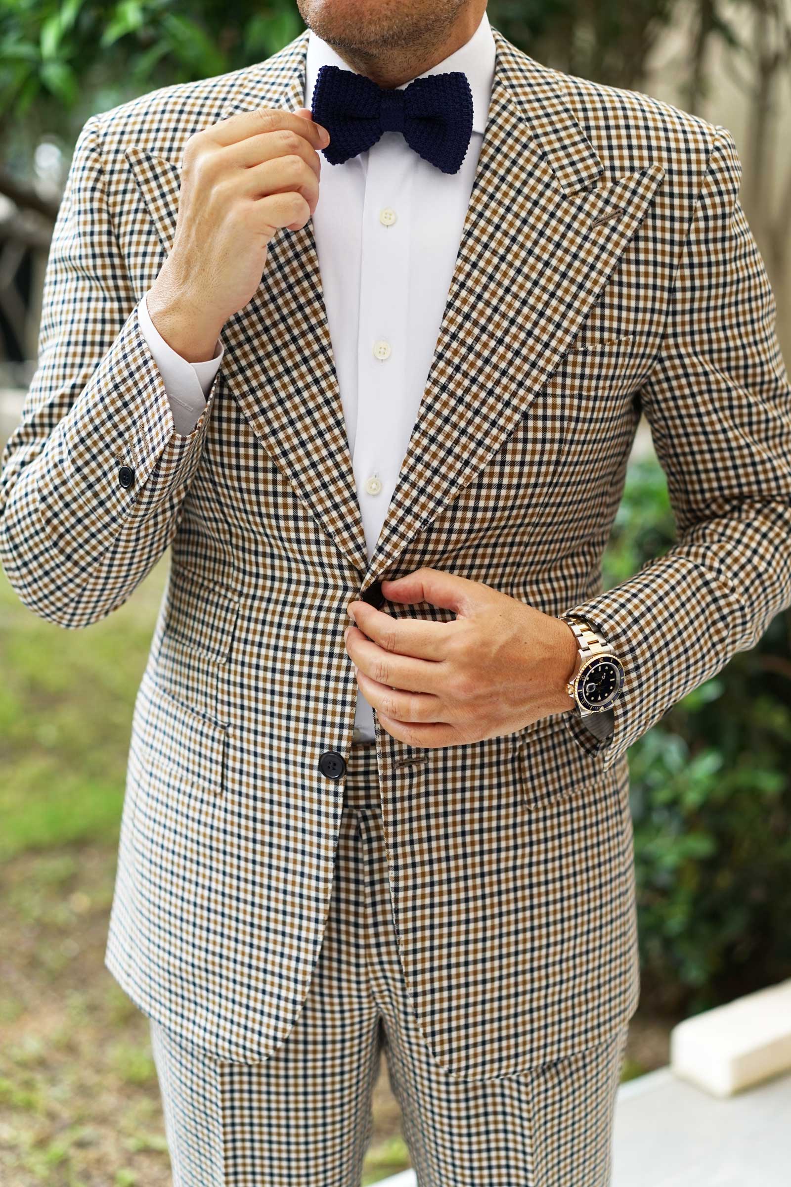 Purple Knitted Bow Tie - Image 5