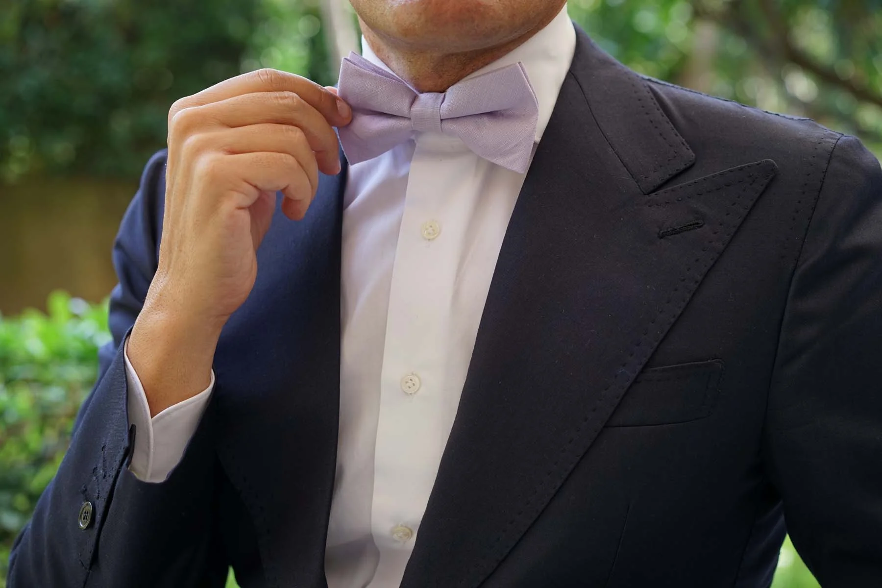 Purple Lilac Lavender Slub Linen Bow Tie - Image 5