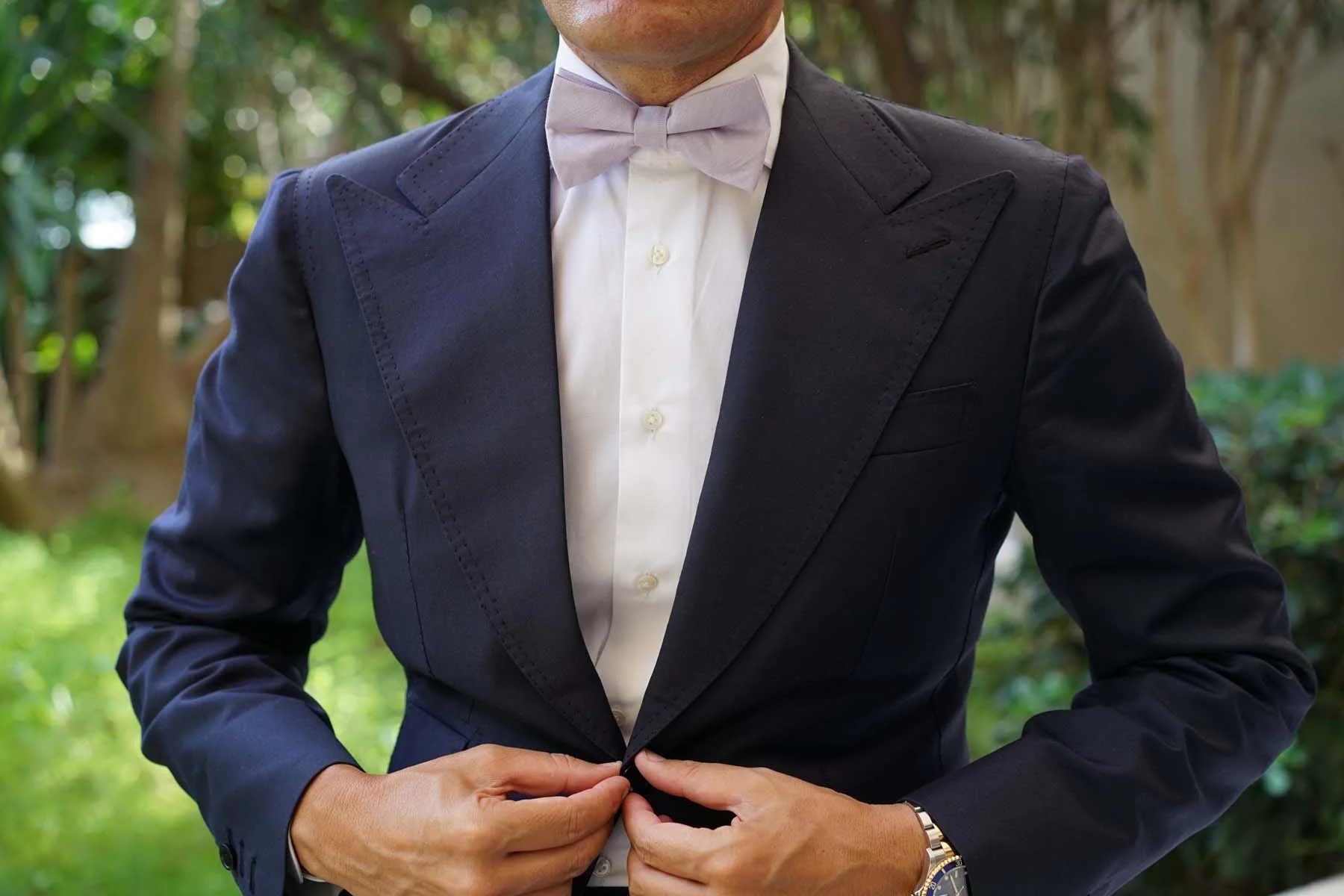 Purple Lilac Lavender Slub Linen Bow Tie - Image 6