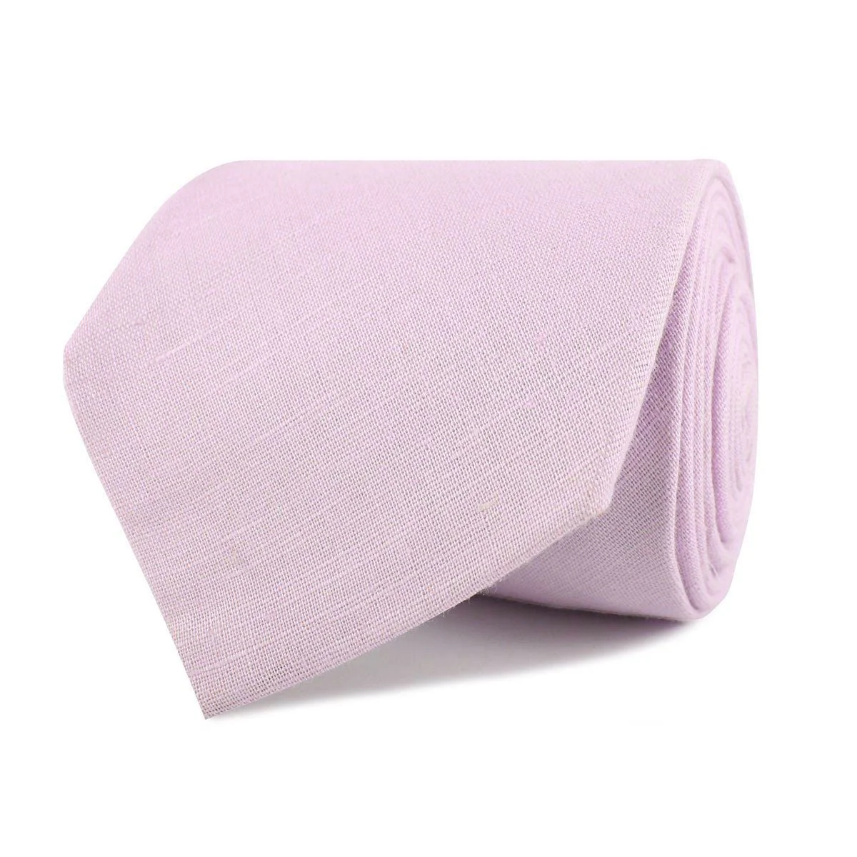 Purple Lilac Lavender Slub Linen Necktie - Image 2