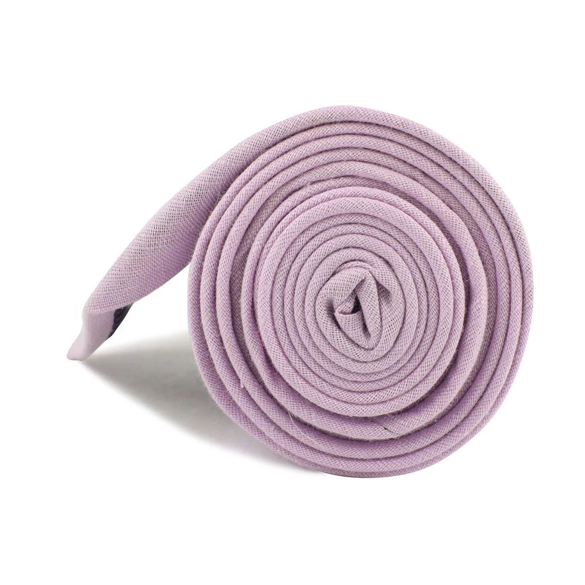 Purple Lilac Lavender Slub Linen Necktie - Image 4