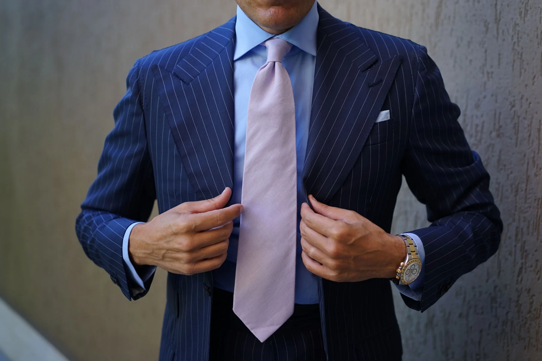 Purple Lilac Lavender Slub Linen Necktie - Image 9