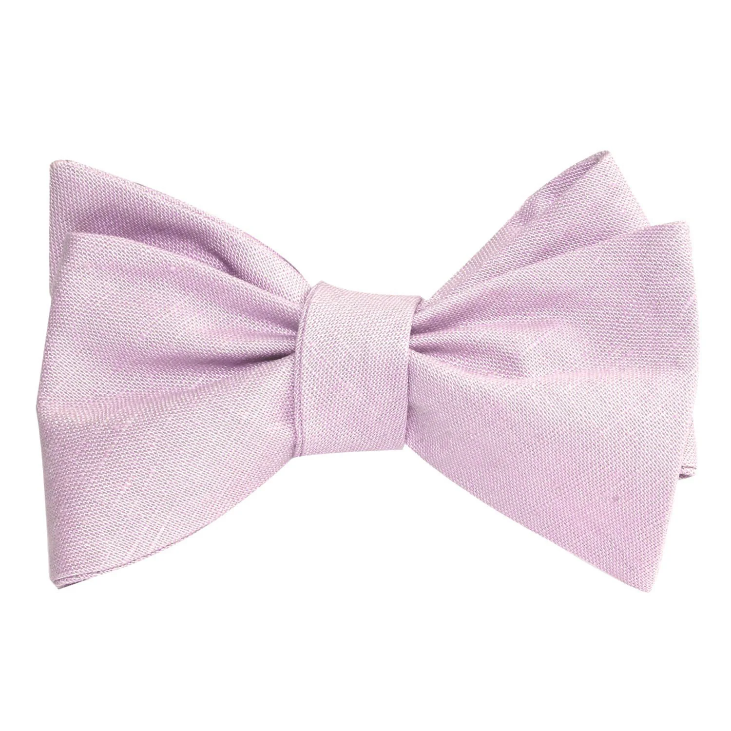Purple Lilac Lavender Slub Linen Self Tie Bow Tie - Image 2