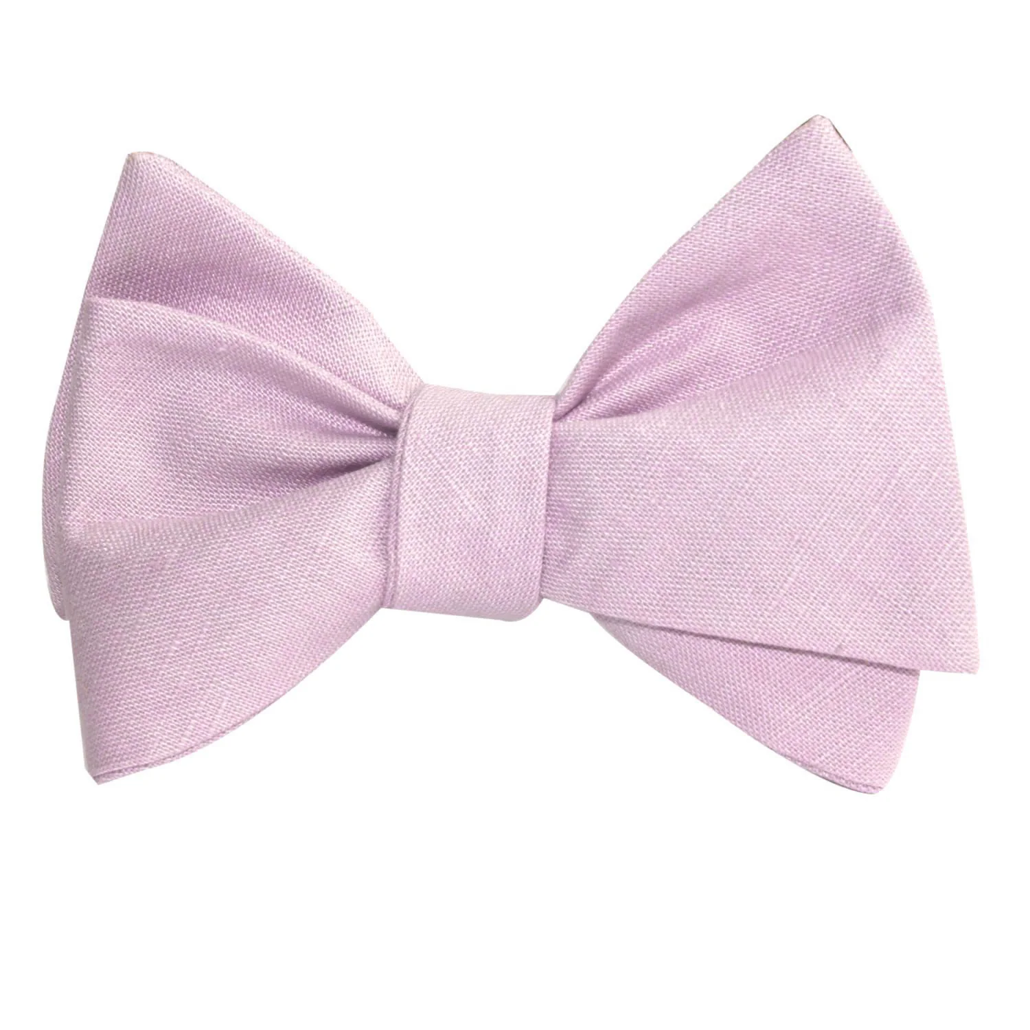 Purple Lilac Lavender Slub Linen Self Tie Bow Tie - Image 3