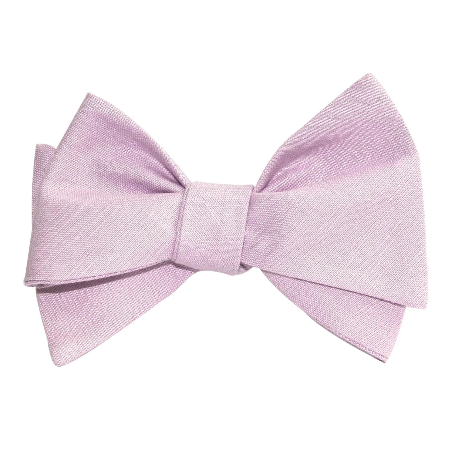 Purple Lilac Lavender Slub Linen Self Tie Bow Tie - Image 4