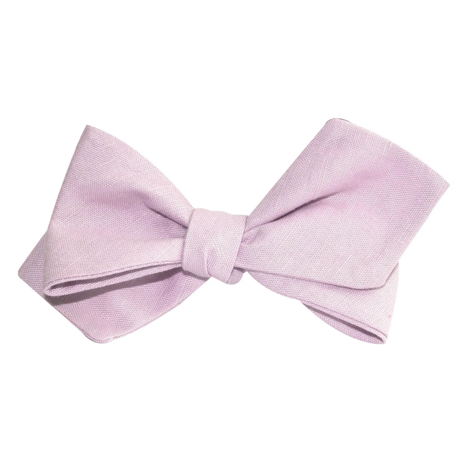Purple Lilac Lavender Slub Linen Self Tie Diamond Tip Bow Tie - Image 4