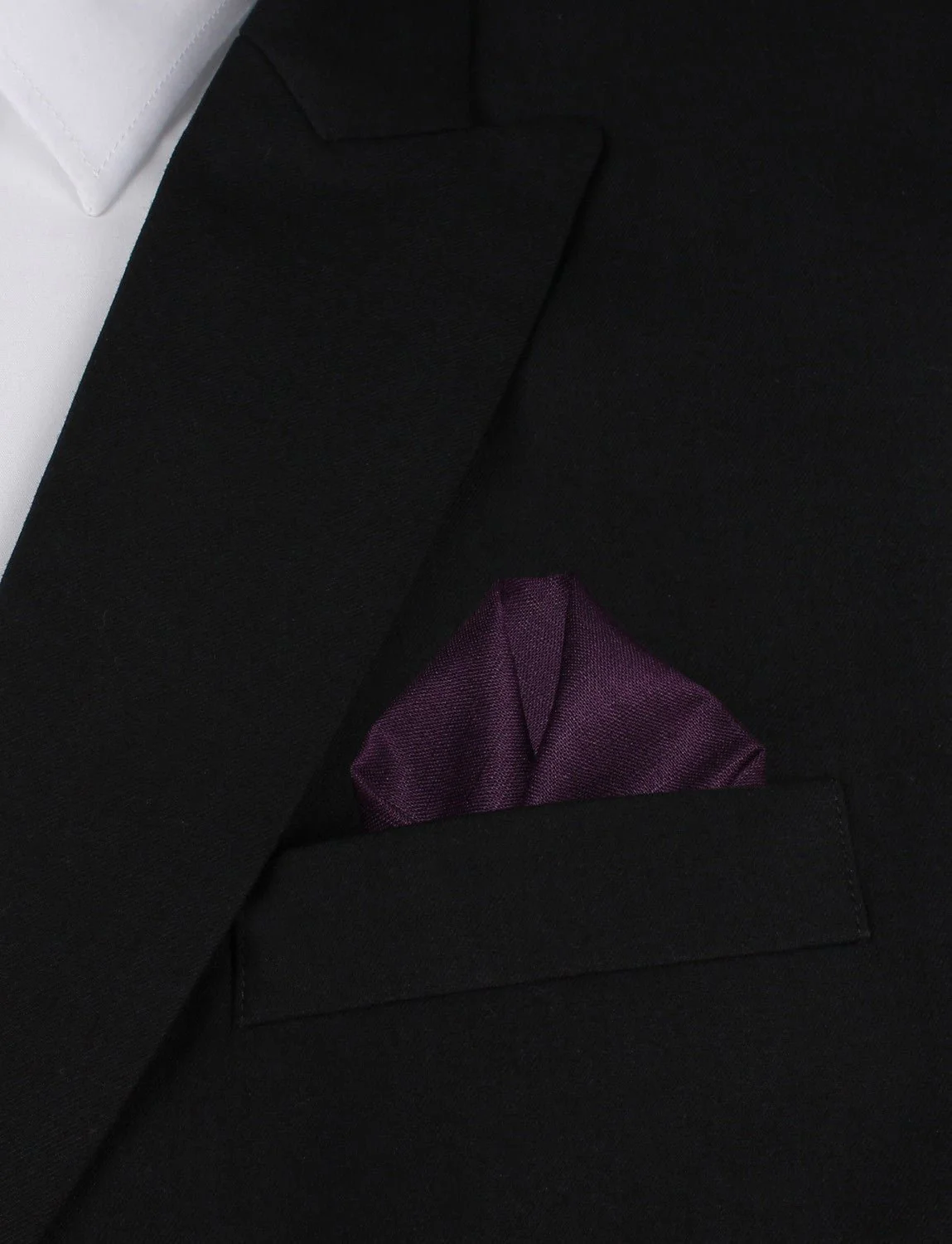 Purple Plum Slub Linen Pocket Square - Image 4
