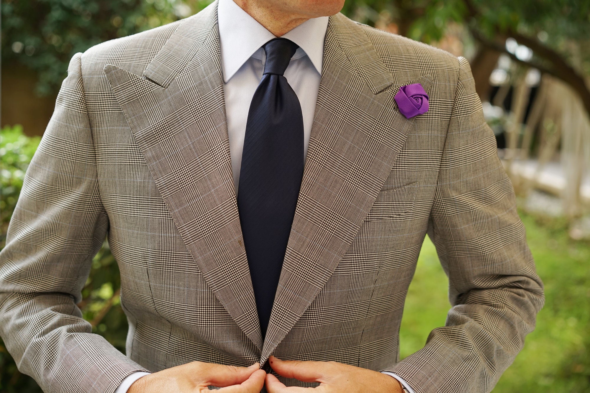 Purple Satin Rose Lapel Pin - Image 6