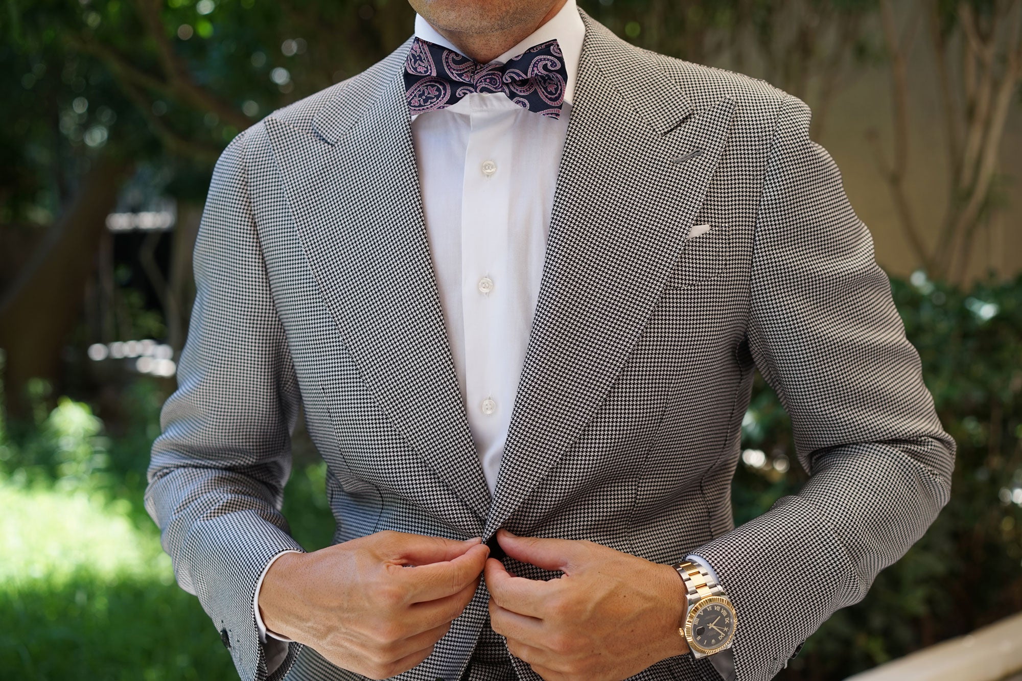 Qajar Dynasty Purple Paisley Bow Tie - Image 3