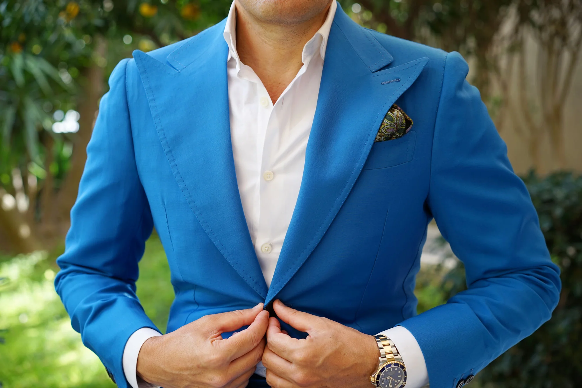 Rambling Rose Wool Pocket Square - Image 4