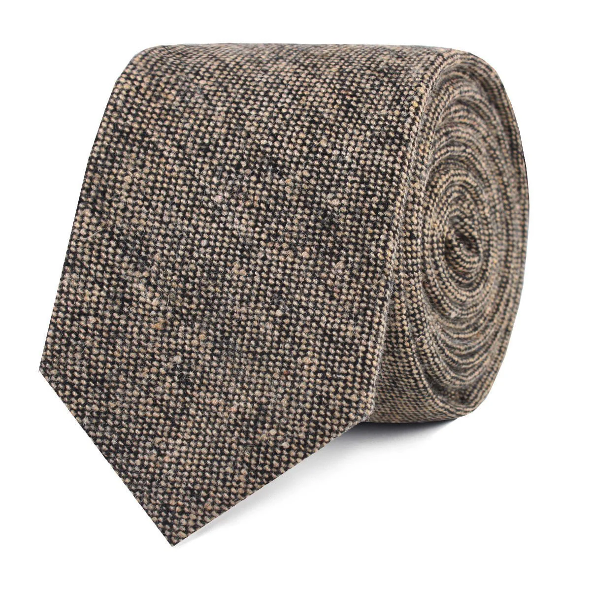 Raw Cocoa Sharkskin Skinny Tie - Image 2