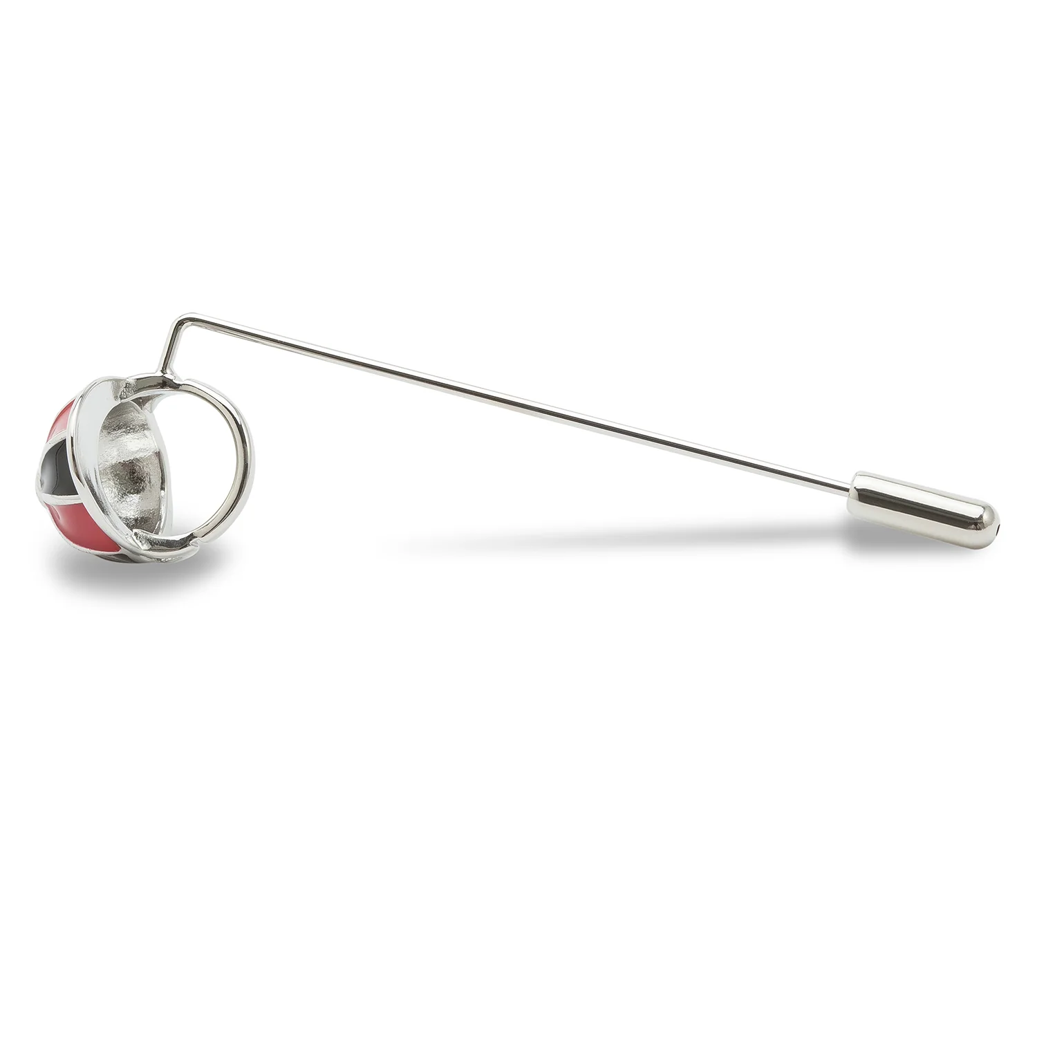 Red and Black Jockey Helmet Lapel Pin - Image 2