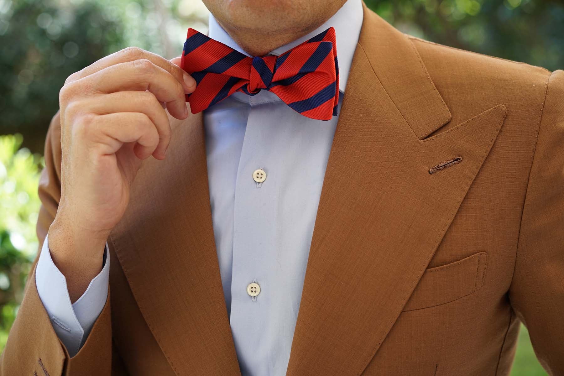 Red and Navy Blue Diagonal - Bow Tie (Untied) - Image 7