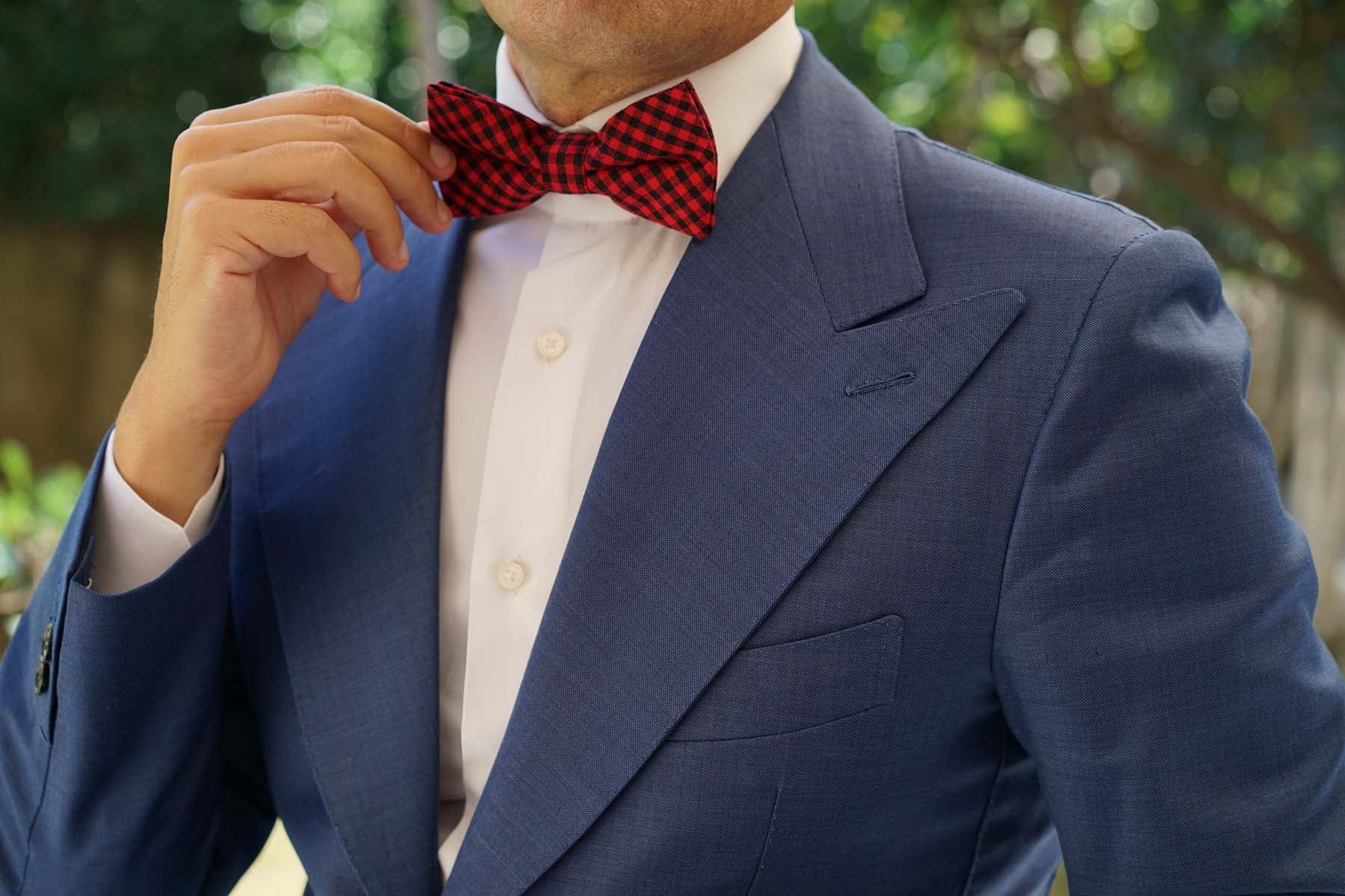 Red Belfast Gingham Bow Tie - Image 5