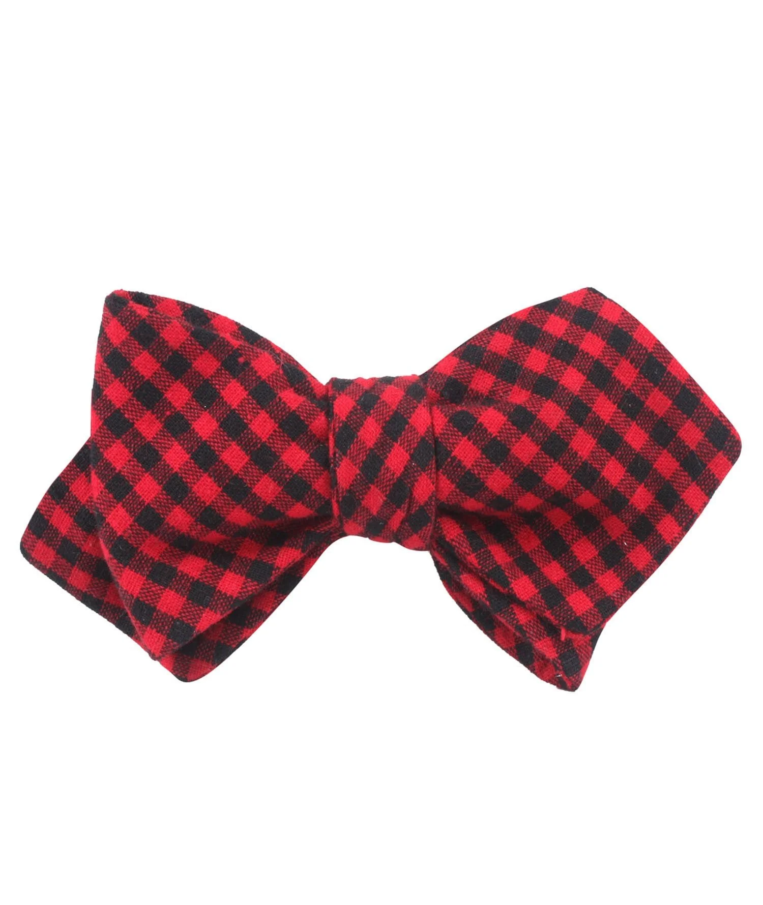 Red Belfast Gingham Diamond Self Bow Tie - Image 2