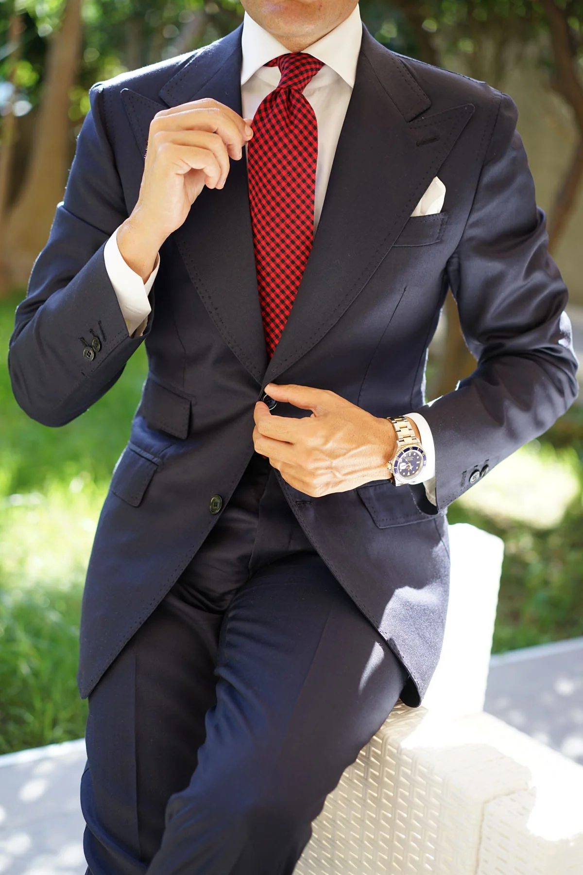 Red Belfast Gingham Tie - Image 11