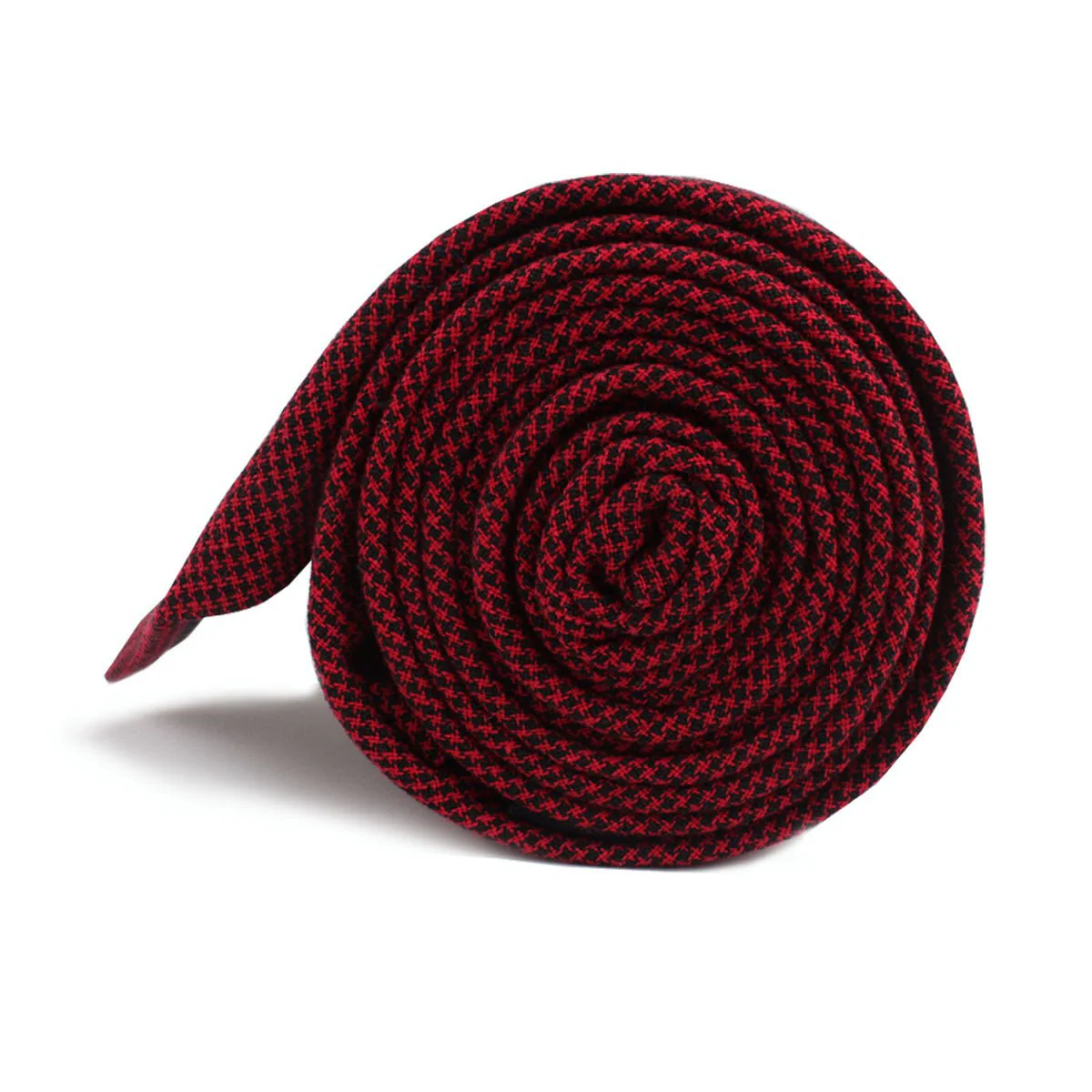 Red & Black Houndstooth Cotton Skinny Tie - Image 3