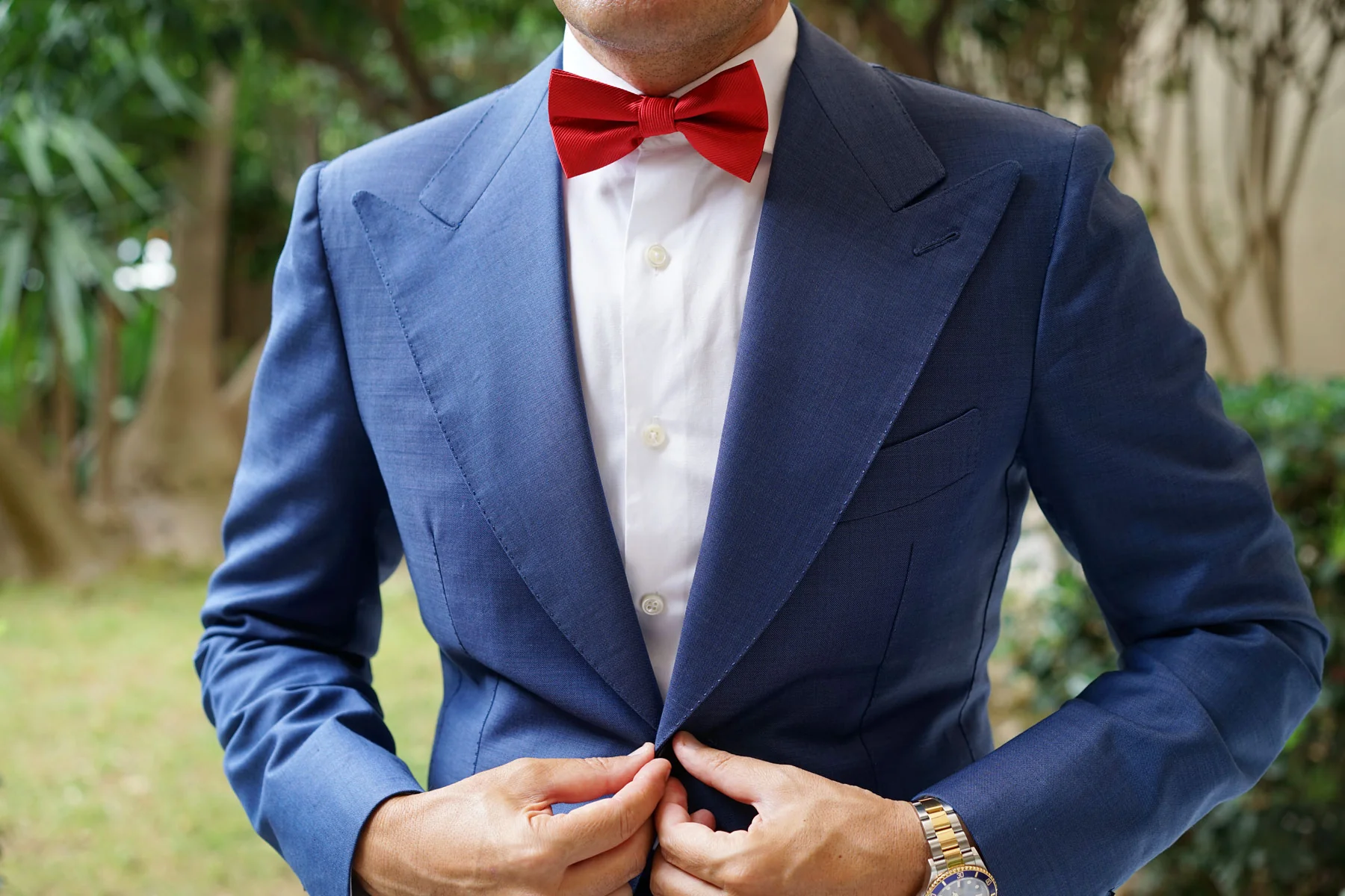 Red Cherry Twill Bow Tie - Image 3