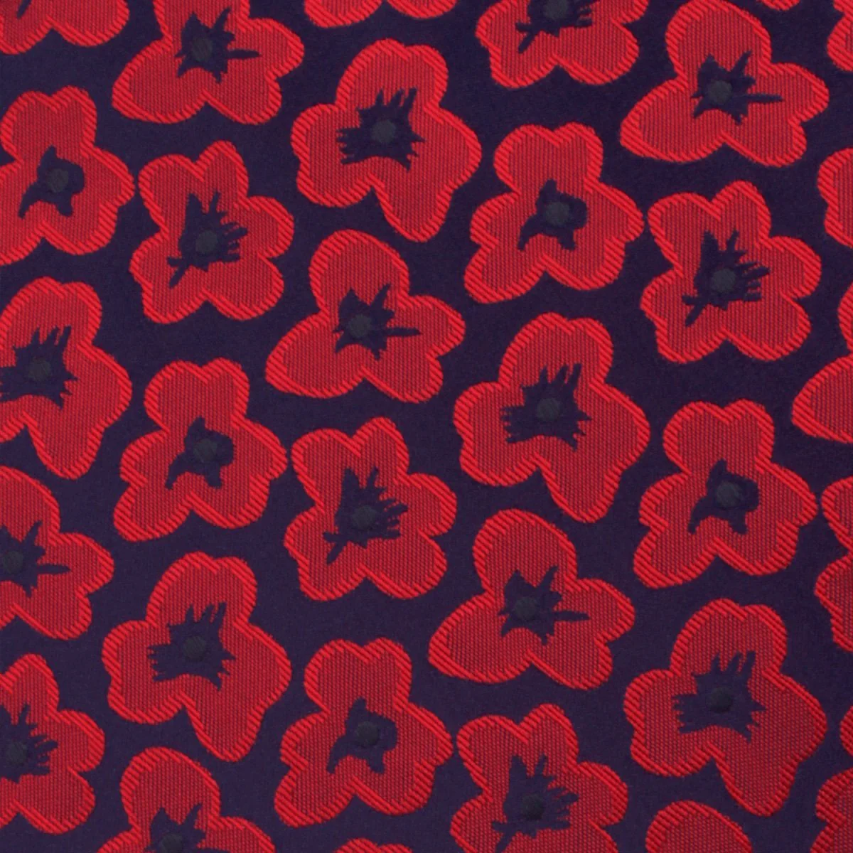 Red Poppy Floral Skinny Tie - Image 3