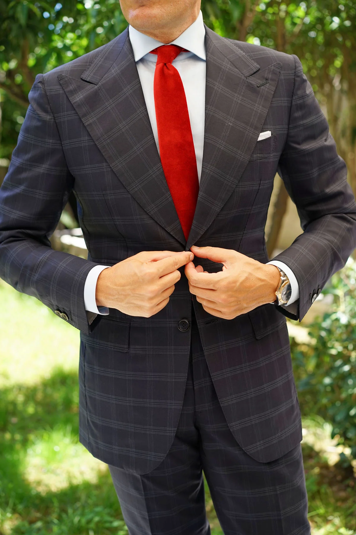 Red Velvet Skinny Tie - Image 5