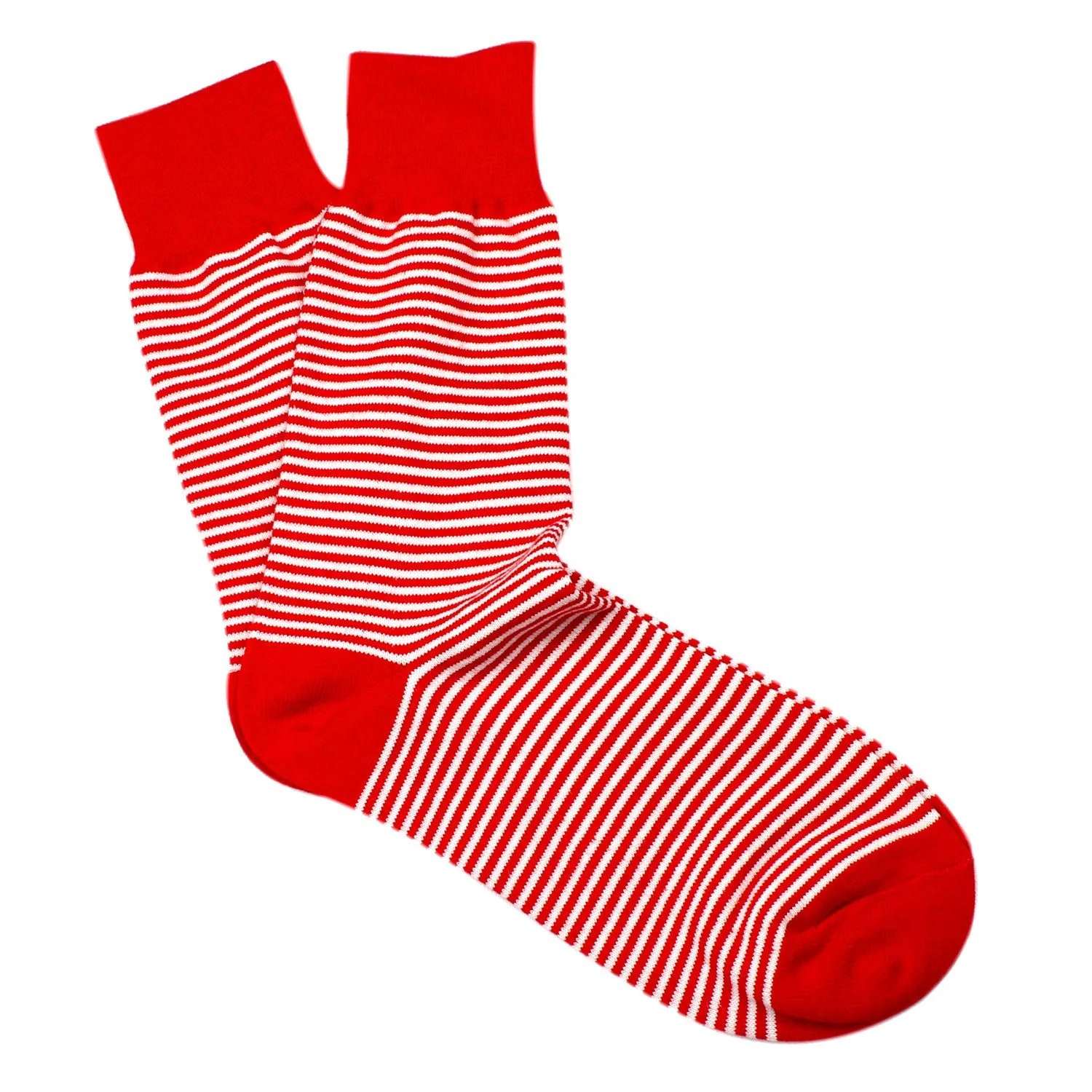 Red & White Thin Pinstripes Cotton-Blend Socks - Image 4