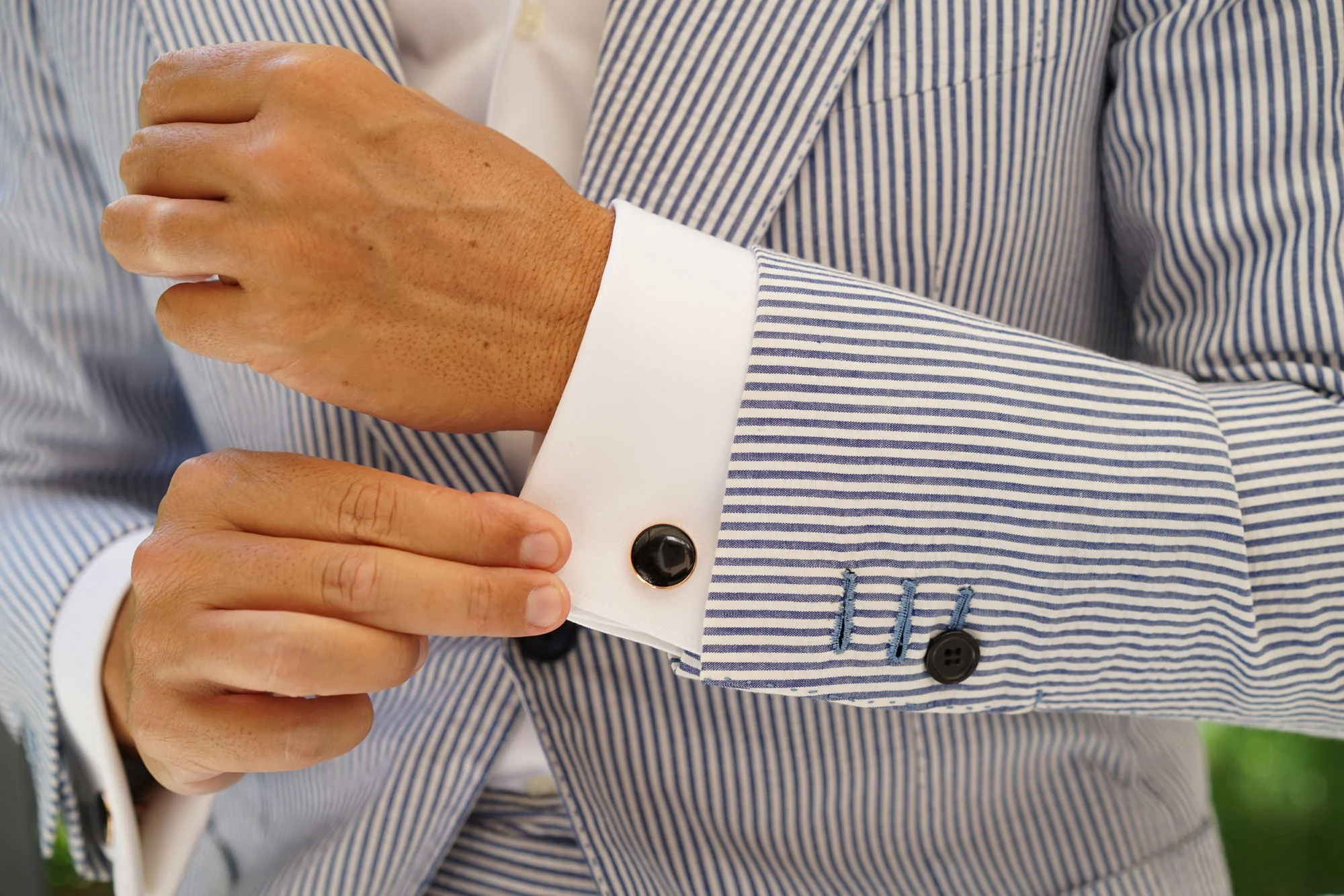 Rehnquist Black and Rose Gold Cufflinks - Image 8