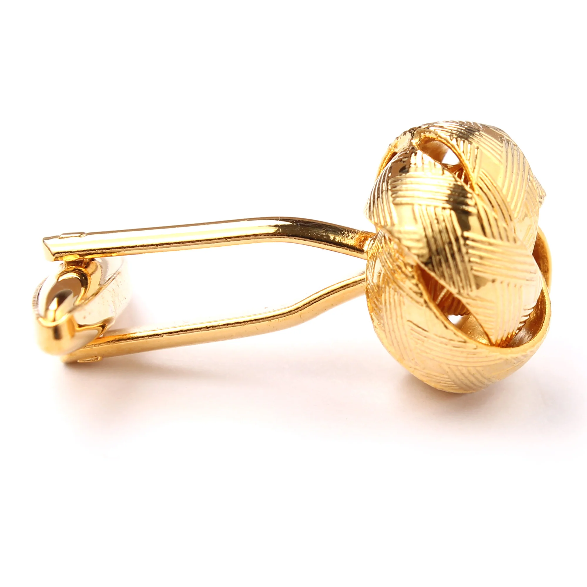 Ribbon Sphere Gold Cufflinks - Image 4
