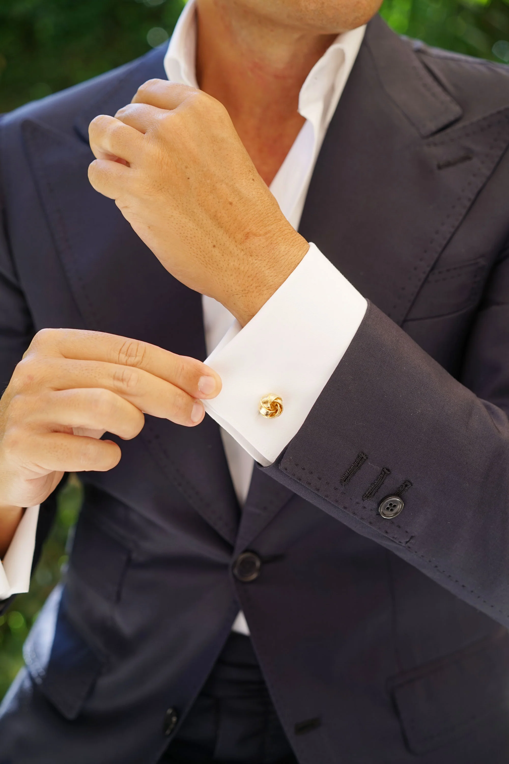 Ribbon Sphere Gold Cufflinks - Image 7
