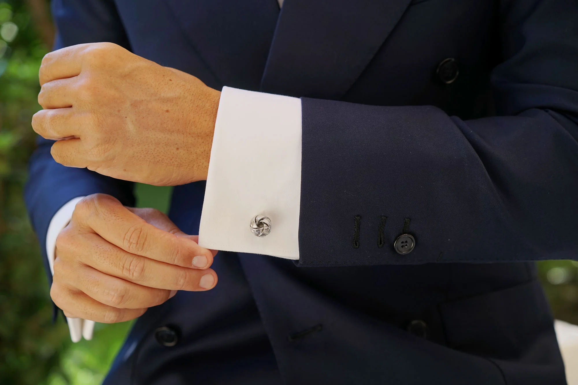 Ribbon Sphere Silver Cufflinks - Image 8