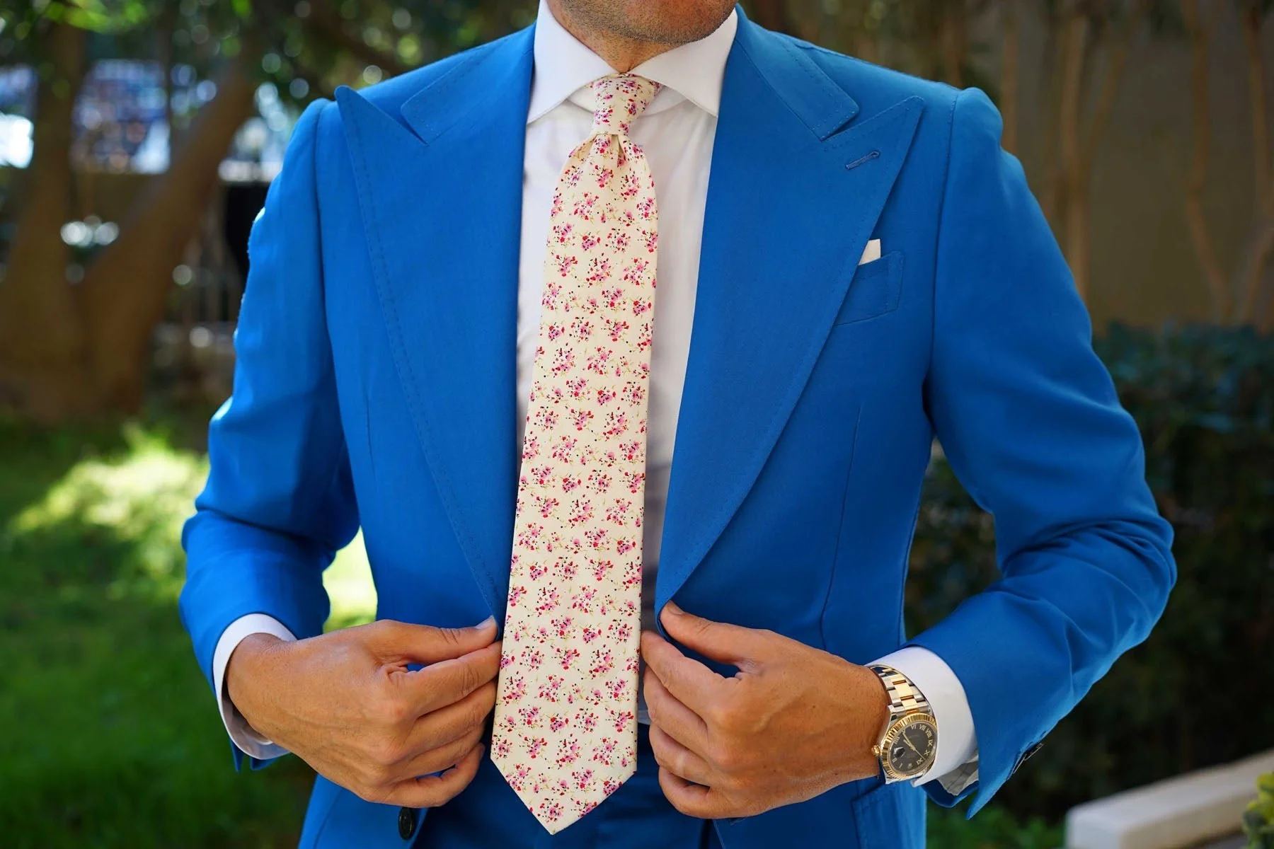 Río Pink Rose Floral Necktie - Image 4