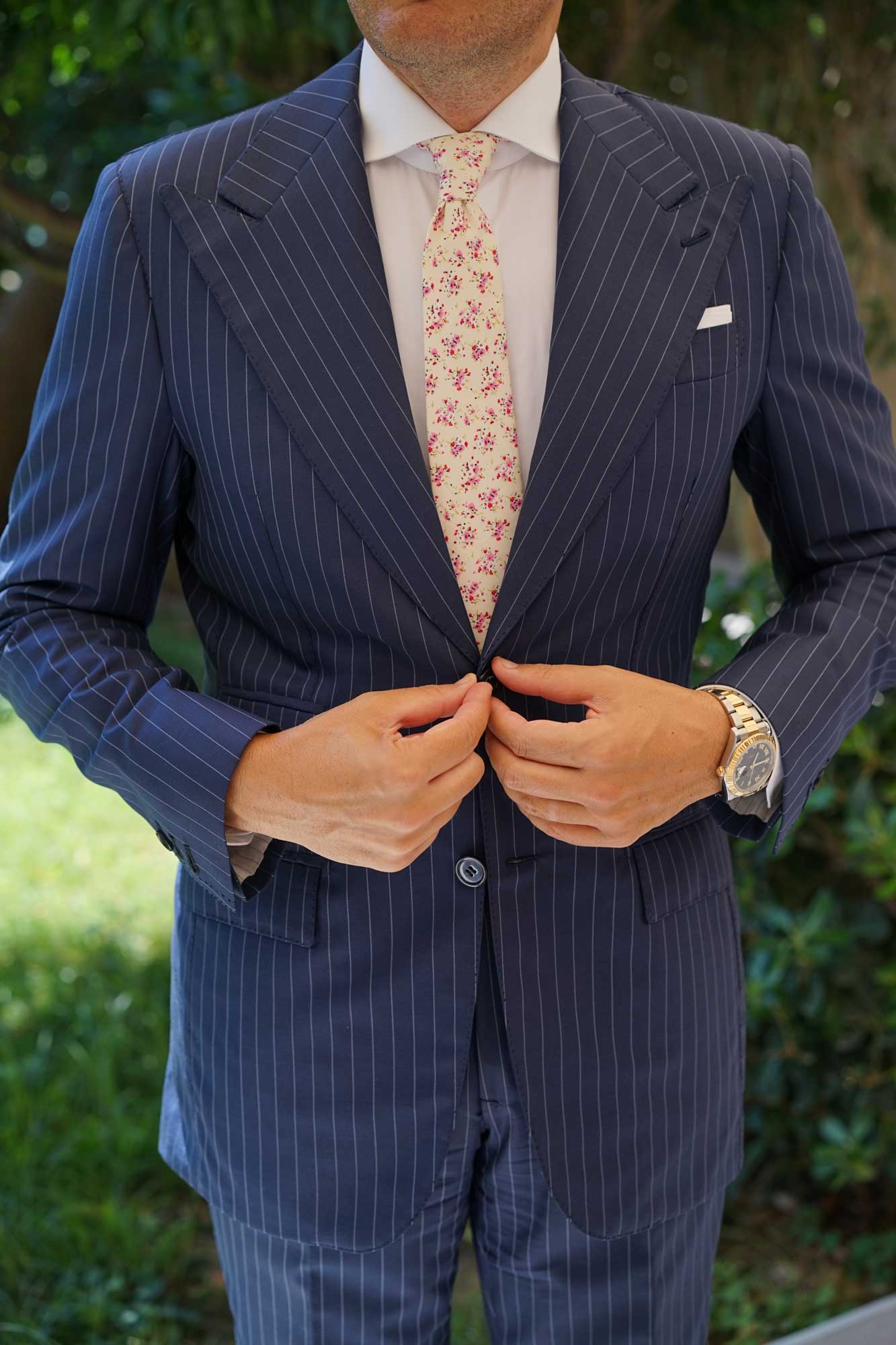 Río Pink Rose Floral Skinny Tie - Image 7