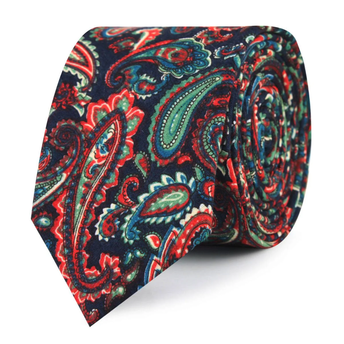 Rocambolesco Green Paisley Skinny Tie - Image 2