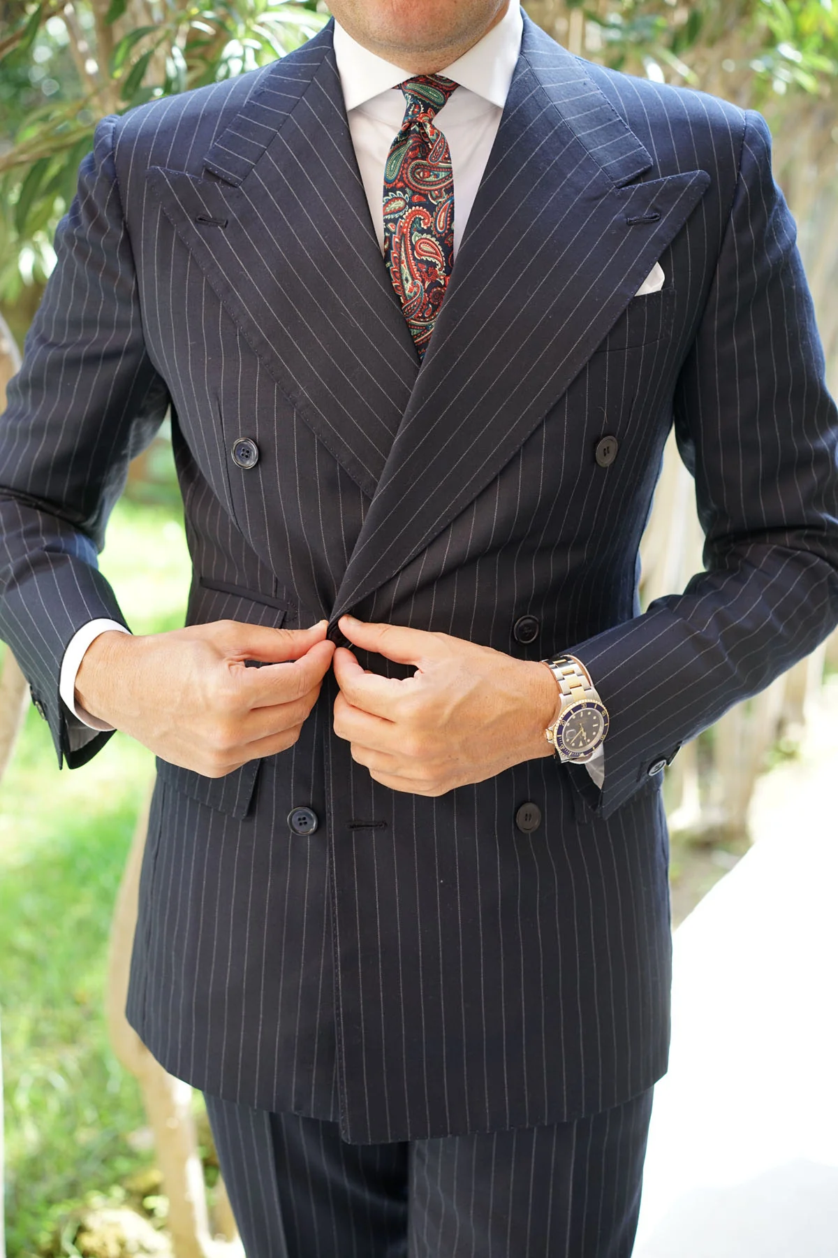 Rocambolesco Green Paisley Skinny Tie - Image 7