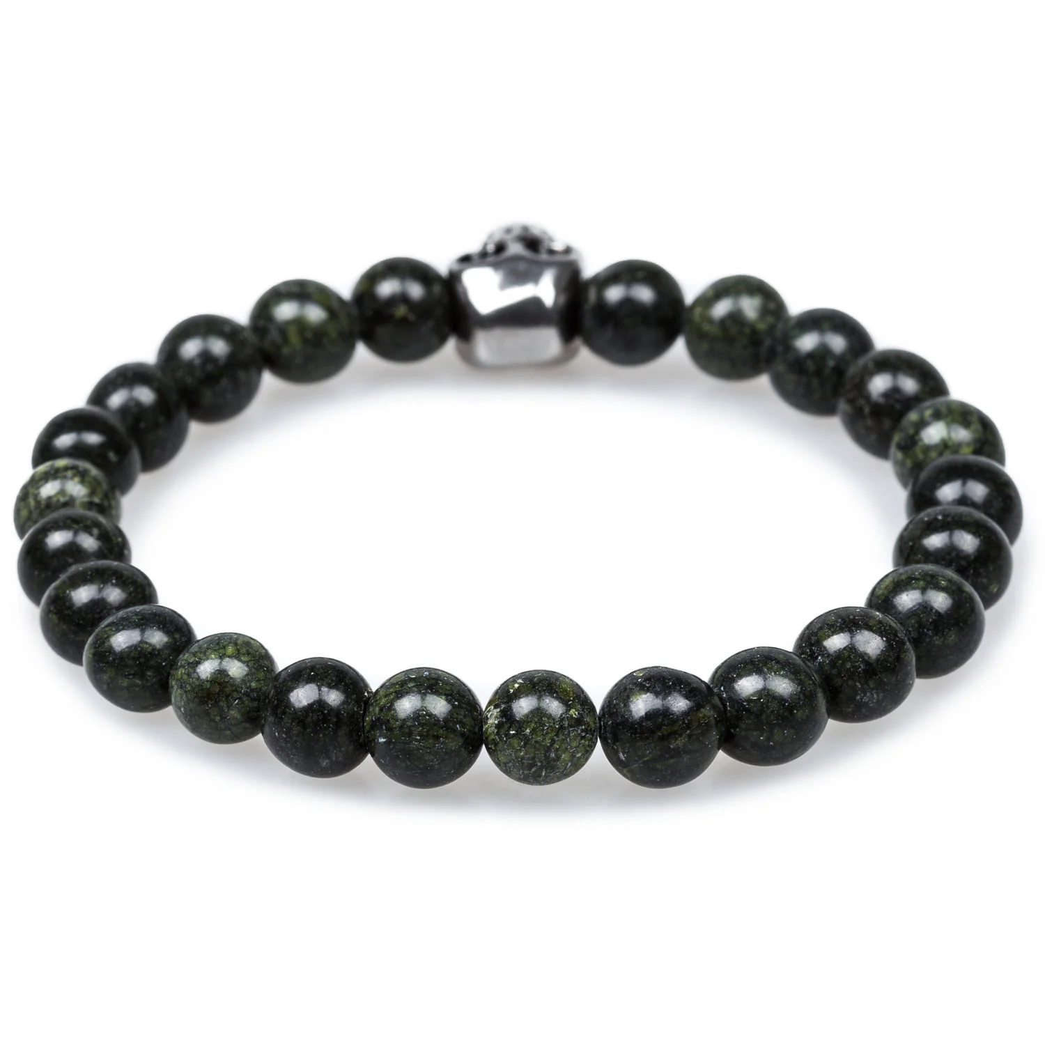 Rope's End Green Phantom Quartz Skull Bracelet - Image 2