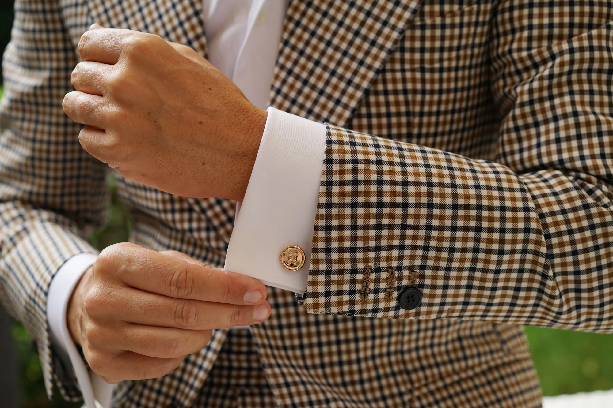 Rose Gold Button Cufflinks - Image 8